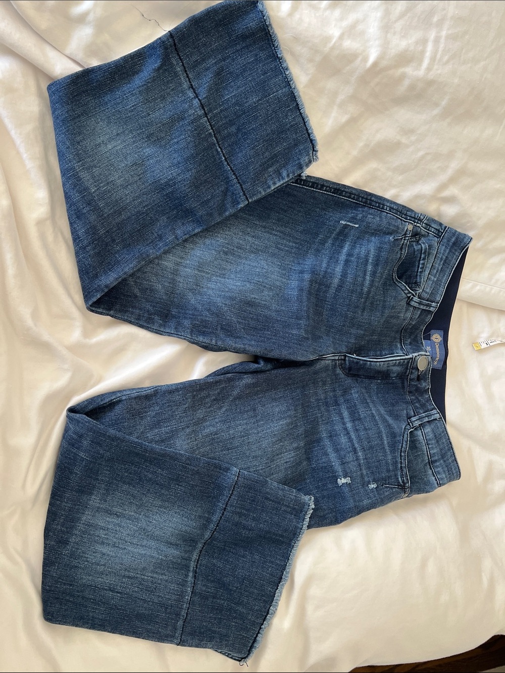 Democracy Dark Blue Cropped Wide-Leg Jeans